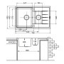 Гранітна мийка Classic 78x50x15 Grey Metallic - фото 2