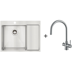 Мийка BR 62x50 Left + Змішувач SKС 90 ST Inox