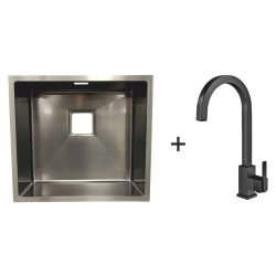 Мийка Quadro 49 Celldecor Nano Graphite + Змішувач FKM 71 Black Steel Мийка Quadro 49 Celldecor Nano Graphite + Змішувач FKM 71 Black Steel