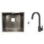Мийка Quadro 49 Celldecor Nano Graphite + Змішувач FKM 71 Black Steel
