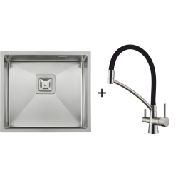 Мийка Quadro 49 Celldecor + Змішувач FKM 3110 Inox Black