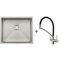 Мийка Quadro 53 Celldecor + Змішувач FKM 3110 Inox Black Мийка Quadro 53 Celldecor + Змішувач FKM 3110 Inox Black