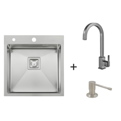 Мийка Top 56 Celldecor + Змішувач FKM 71 Inox + Дозатор FASD 25 Inox Мийка Top 56 Celldecor + Змішувач FKM 71 Inox + Дозатор FASD 25 Inox