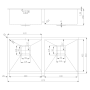 Нерж. мийка Quadro 87х2 R10 Double (87x44) 1,20 мм - фото 3